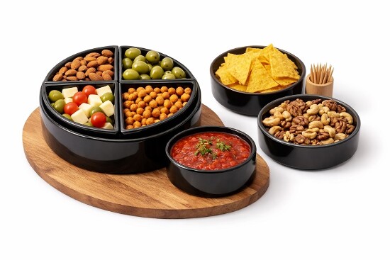 3tlg Snackschale  Anthrazit Maße Ø 15 x H 5 cm