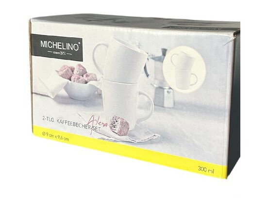 2-tlg. Kaffeebecher-   9cm set  Weiß