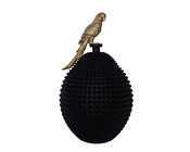 Deko Dose Papagei schwarz gold 45 cm Puntura