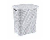 Rattan Wäschetonne 45 Liter weiß