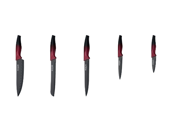 Messerset mit Block 6-teilig rot