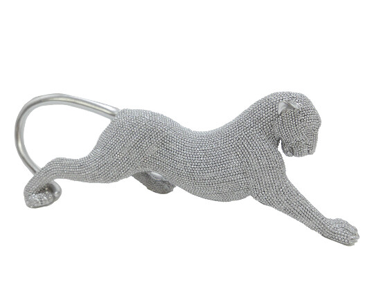 Dekofigur Puma silber 33 cm Geo