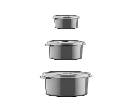 3-tlg. Mikrowellendosen-Set Schwarz 3-tlg. Mikrowellendosen-Set Schwarz