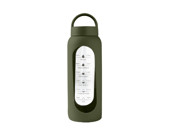 Glas Trinkflasche To Go 750ml Grau-Grün