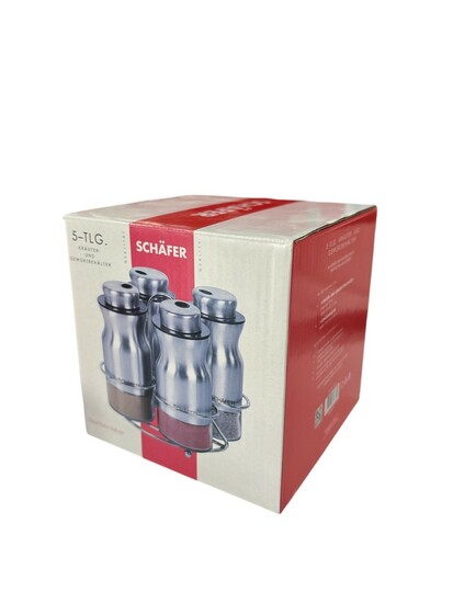 4er Gewürzgläser inkl. Ständer, Edelstahl 125ml