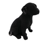 Dekofigur Hund sitzend schwarz 16 cm Ron