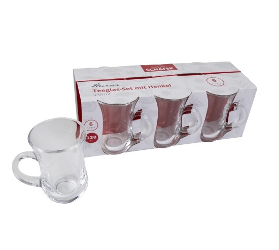 6er Teeglas  m.Grift 130ml