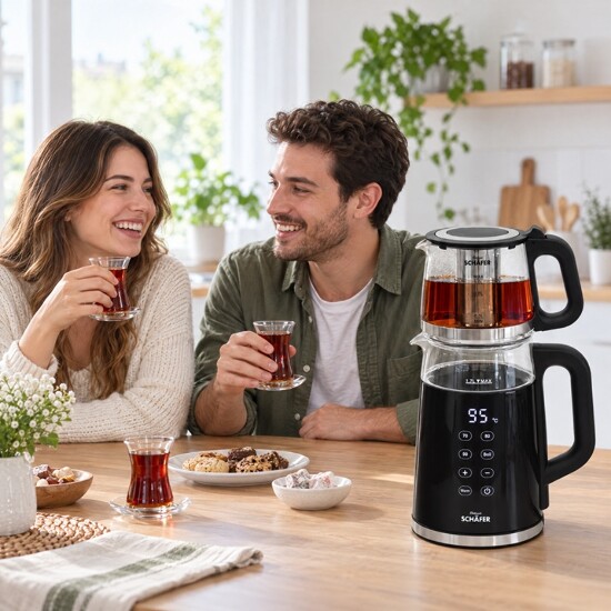 2 in 1 Teekocher 1,7+1,0 Liter schwarz