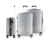 3-teiliges ABS Kofferset Vertical Line silber