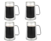 4tlg Kaffeetasse Doppelwand 200  ml klar