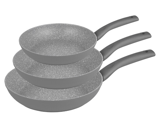 3-tlg. Bratpfannen-Set 20x24x28cm Grau