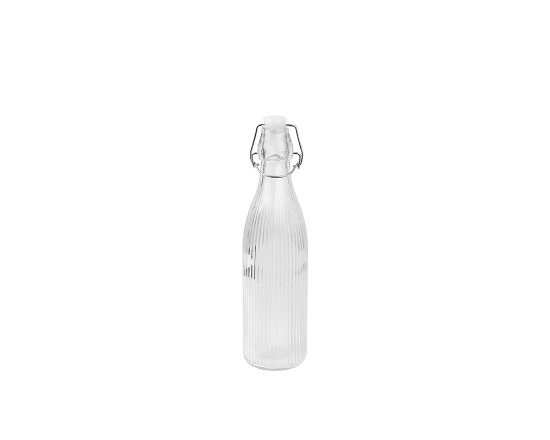 Glasflasche mit Edelstahl-Bügelklappe 500ML