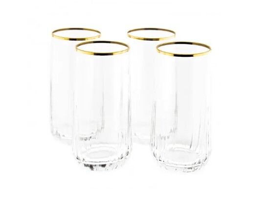 3er Wasserglas  Longdrink GOLD  NOVA 360cc