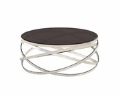 Beistelltisch silber, glas schwarz, Stella