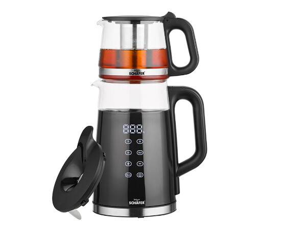 2 in 1 Teekocher 1,7+1,0 Liter schwarz