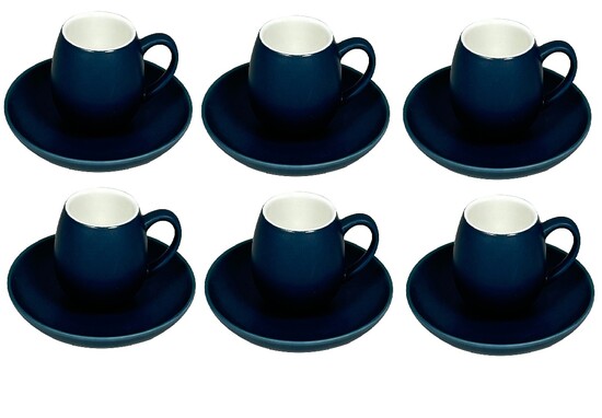 12tlg Kaffee Set   Serie Moon 220 ml Blau