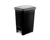 Tretabfalleimer 15 Liter schwarz silber
