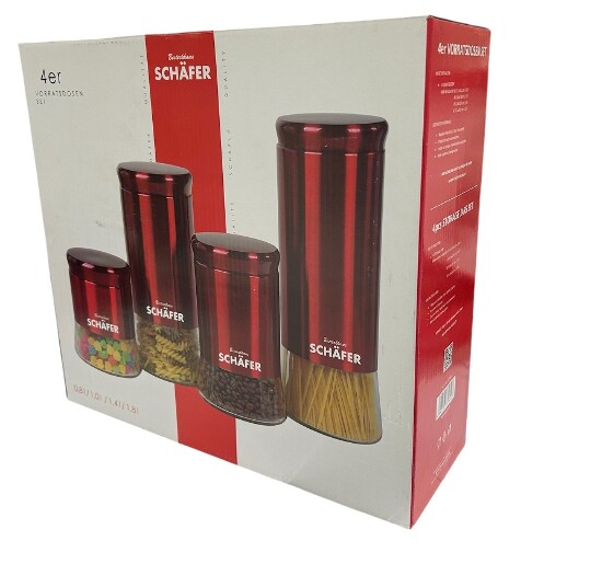 4er Vorratsdosen-Set 0,80lt 1lt 1,40lt 1,80lt