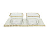 3tlg Glasschalen Set mit Goldrand