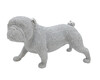 Dekofigur Hund stehend silber 28 cm Bulldog