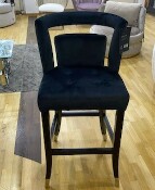 Barhocker Dorice Teddy Stoff / Birkenholzrahmen, glänzend silber, Equeen