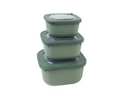 3er Vorratsdosenset (Quadratisch) 600ml 1100ml 1800ml