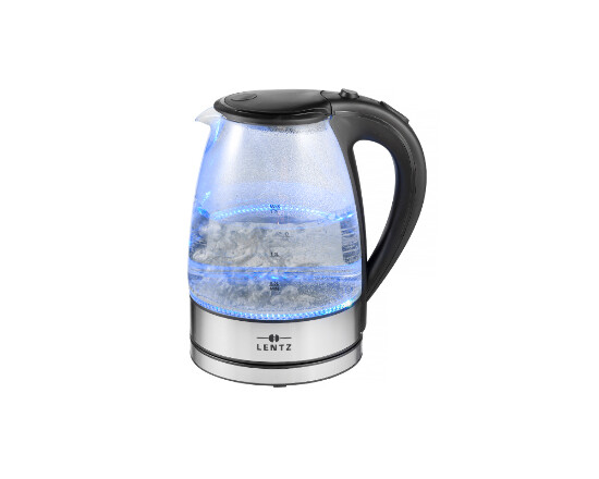 Wasserkocher 1,7 Liter Glas LED Edelstahl