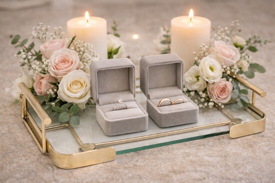 Glastablett gold 27 x 14 cm  Soleo