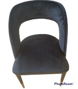 Stuhl Larosh mit schwarz Samtstoff / EDS, matt gold, Equeen