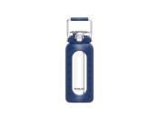 Glas Trinkflasche To Go 1,9 l  Dunkelblau