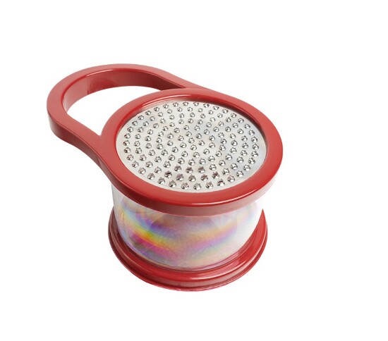 Parmesanreibe mit Auffangbehälter Serie Nora Rot