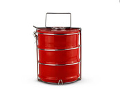3-Etagen Lunchbox Metallic Red