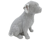 Dekofigur Hund sitzend silber 16 cm Ron