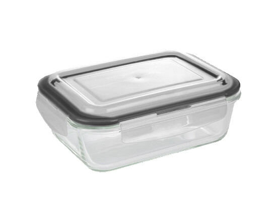 Aufbewahrungsglas Rechteckig  mit Silikondeckel 600 ml 
