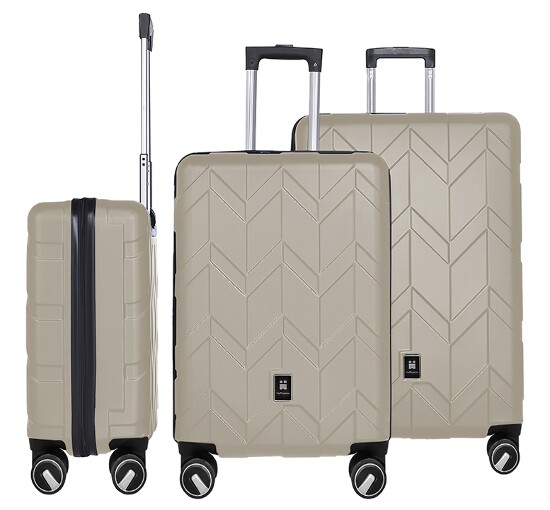 3-teiliges ABS Kofferset Butterfly Platin
