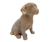 Dekofigur Hund sitzend gold 16 cm Ron