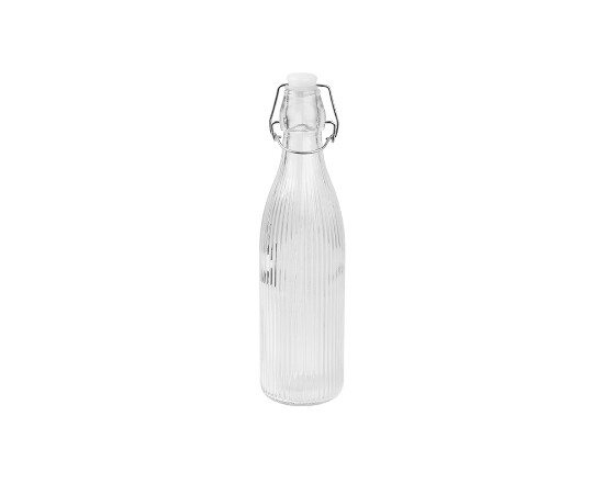 Glasflasche mit Edelstahl-Bügelklappe