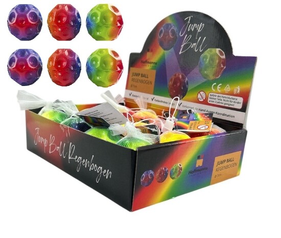 Jump Ball Regenbogen rund 7 cm, 50g