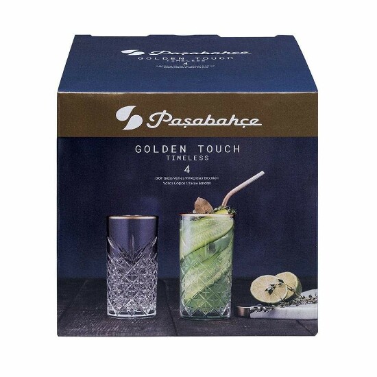 4er Timeles  GOLD Longdrink 450cc glass (52800)1109141