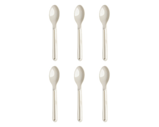 6-tlg. Mehrweg Kunststofflöffel Serie Alythia Beige