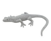 Dekofigur Gecko silber 22 cm Lizar