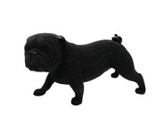 Dekofigur Hund stehend schwarz 28 cm Bulldog