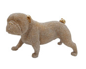 Dekofigur Hund stehend gold 28 cm Bulldog