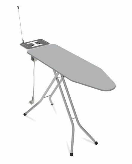Bügelbrett, 38x120 cm mit Stecker + Kabelhalter Uni, anthrazit ROL 