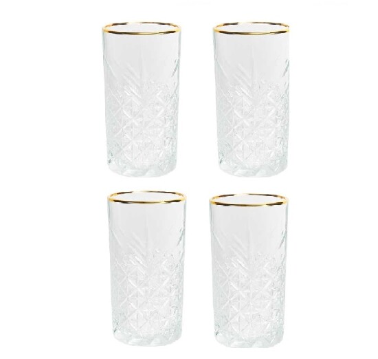 4er Timeles  GOLD Longdrink 450cc glass (52800)1109141